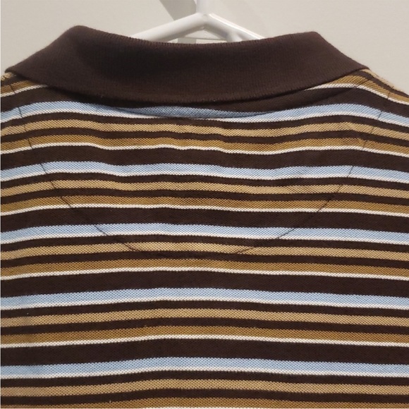 BEVERLY Hills Polo Club Polo Shirt Brown Blue
Striped Mens Size XL 100% Co - Picture 6 of 10